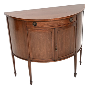Antique Edwardian Bow Front Cabinet, 1900s