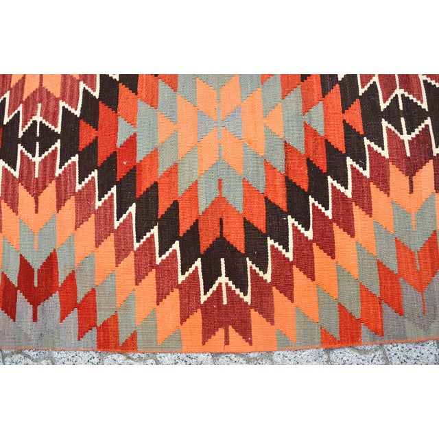 Textile 1960s Geometric Handmade Multi Colour Kurdish Runner For Sale - Image 7 of 11