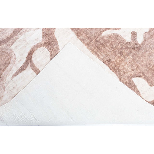 Modern Abstract Organic Beige And Dusty Rose Rug "Rhizome" by Doris Leslie Blau For Sale - Image 4 of 6