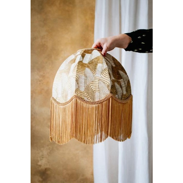 The Brigitte Gold Fringed Lampshade - Large For Sale - Image 6 of 7