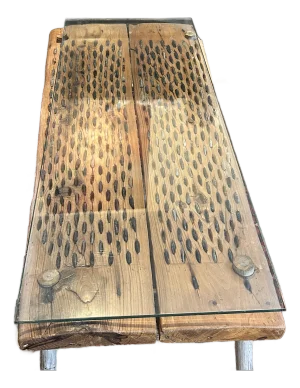 Early 20th Century Rustic Threshing Board Coffee Table