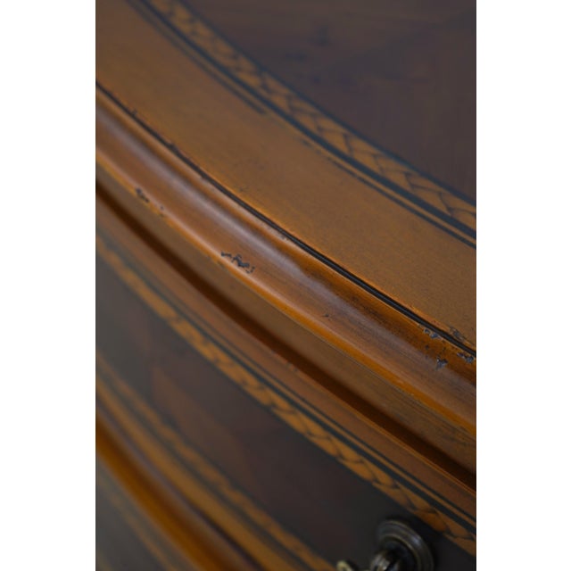 Brown Pair of Alfonso Marina Mahogany Bow Front Inlaid Nightstands For Sale - Image 8 of 18