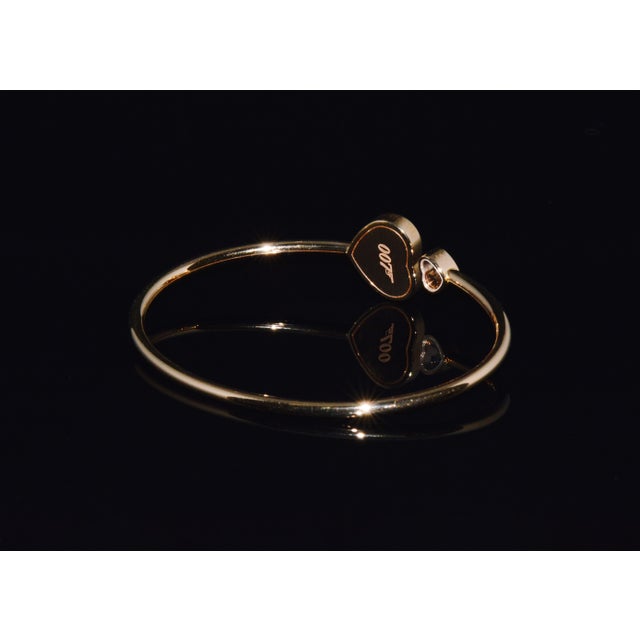 Authentic Chopard Happy Hearts James Bond 007 Limited Edition 18k Rose Gold Diamond Bangle Bracelet For Sale In Dallas - Image 6 of 15