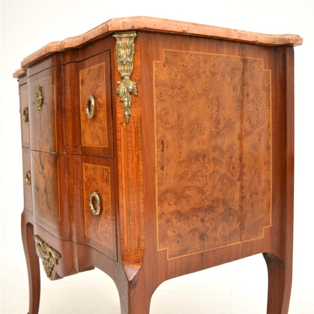 Antique French Marble Top Inlaid Commode, 1890 For Sale - Image 12 of 13