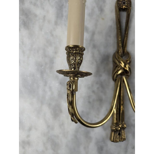 Louis XVI Style Bronze Wall Lights, Set of 2 For Sale - Image 4 of 9