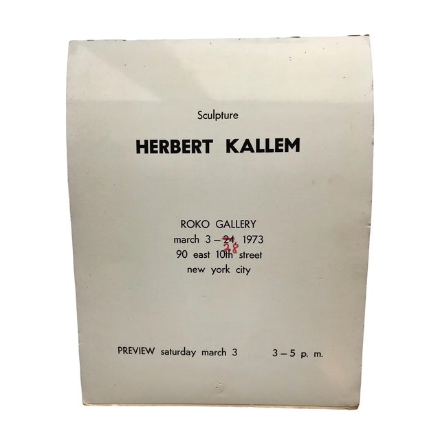 Herbert Hallem Roko Gallery Show Catalog 1973 – Signed & Dedicated by Artist, Vintage Art Exhibition Ephemera For Sale - Image 4 of 9