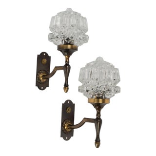 1970s Italian Brass Sconces by Targetti Sankey - a Pair For Sale