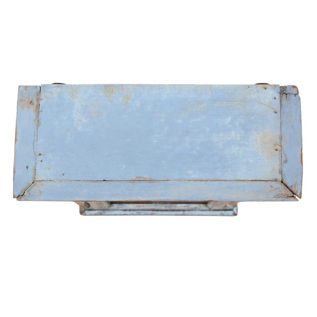 Wood Blue Painted Cabinet with Mirror, 1900s For Sale - Image 7 of 10