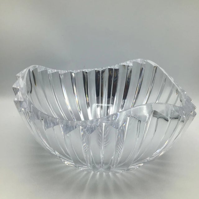 Hollywood Regency Mikasa Coronation Crystal Ribbed Bowl For Sale - Image 3 of 13