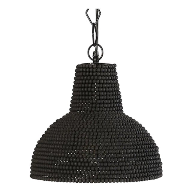 Beaded Hanging Lamp - Black For Sale
