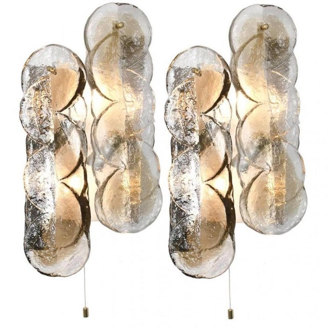 Gold Smoked Glass Pendant Lights by J. T. Kalmar for Kalmar, 1970s, Set of 7 For Sale - Image 8 of 15
