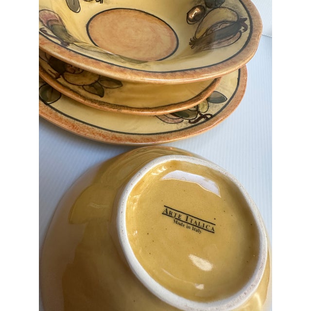 Hand Painted Five(5) Pieces Dinnerware Set for Two(2) "Pomegranate" by Arte Italica Made in Italy(10 Pc Set) For Sale - Image 14 of 18