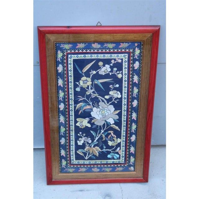 Ornamental Silk Embroidered Painting, China, 1950s For Sale - Image 10 of 10