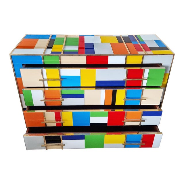 Red Vintage Chest of Drawers in Murano Glass, 1980s For Sale - Image 8 of 9