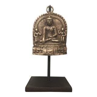 Antique Mounted Brass Buddhist Amulet For Sale