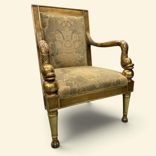 An incredible pair of armchairs from covetable designer Rose Tarlow. The Dolphin armchairs, no longer in production, are...