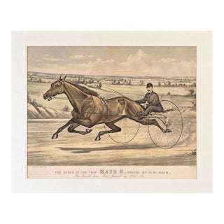 The Queen of the Turf: Maud S. — Antique Equestrian Lithograph by Currier & Ives, 1880 For Sale
