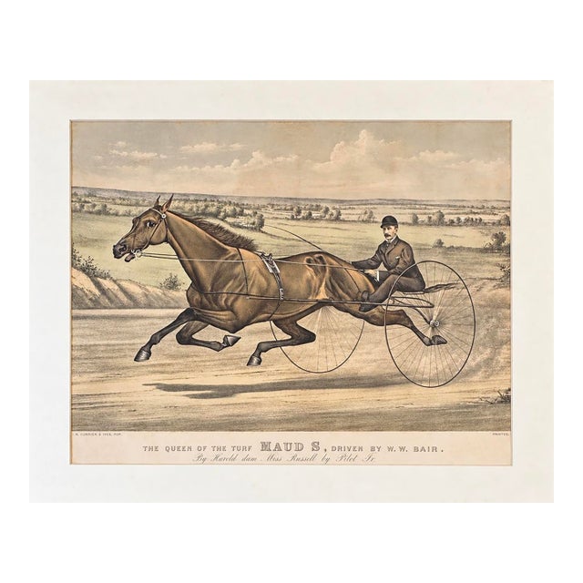 The Queen of the Turf: Maud S. — Antique Equestrian Lithograph by Currier & Ives, 1880 For Sale