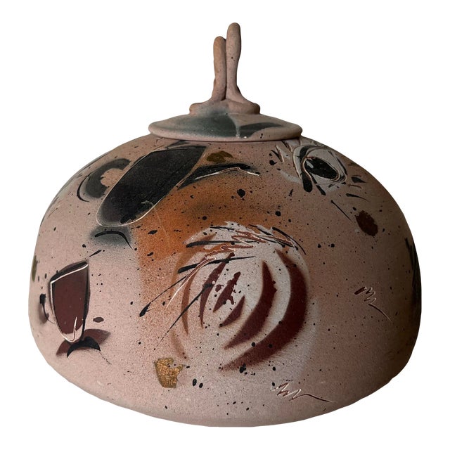 Laura Ross Artistic Hand Painted Pottery Urn/ Vase For Sale