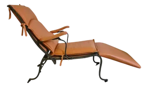 Iron and Leather Recliner Provenance of Swedish King Oskar Il, Late 1800s