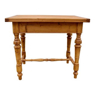 Antique Pine Turned Leg Swivel-Top Table For Sale