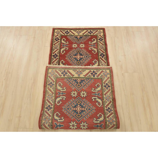 Kazak Runner 2’5” X 6’5” Red Wool Tribal Hand-Knotted Oriental Rug For Sale - Image 10 of 11