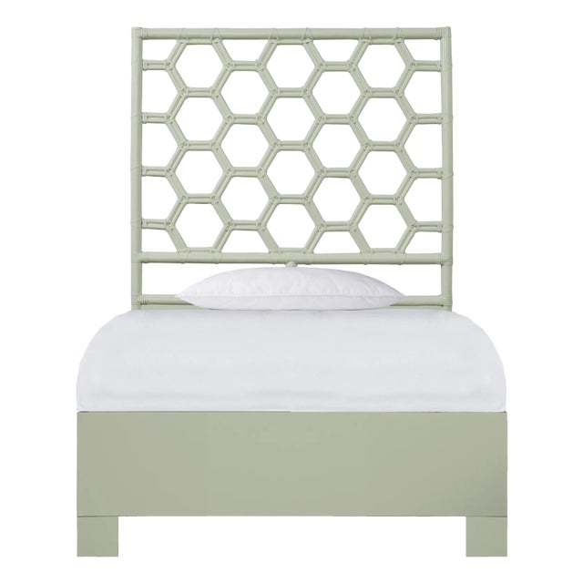Honeycomb Standard Bed Twin Extra Long, Celery Green For Sale