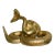 Vintage Gilded Coiled Cast Metal Rattlesnake Statue For Sale