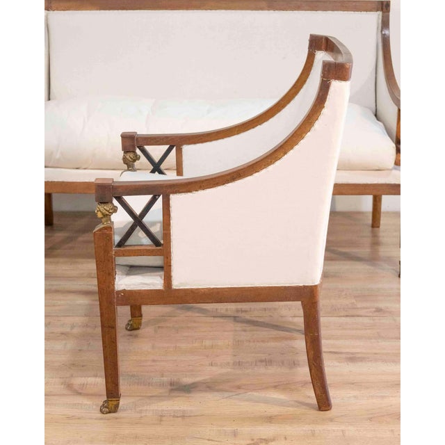 19th Century Swedish Salon Suite with Sofa and Pair of Armchairs For Sale - Image 12 of 15