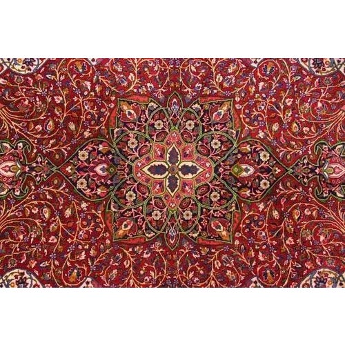 Red Middle Eastern Sarough Rug in Wool For Sale - Image 8 of 10