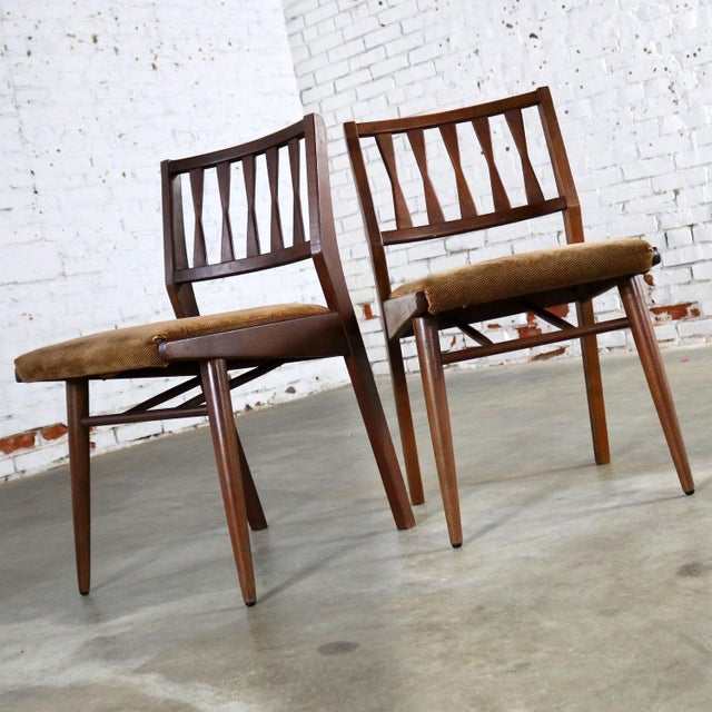 Holman Manufacturing Co Mcm Walnut Dining Chairs A Pair