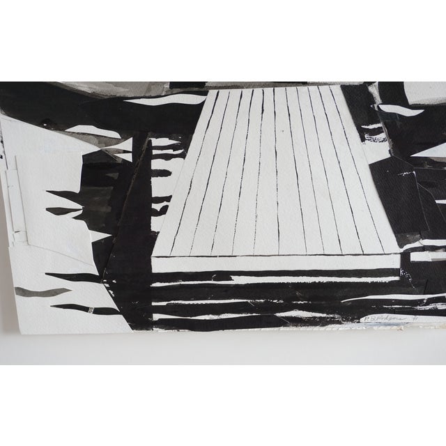 Postmodern 1990s Boats and Reflections Ink Drawing For Sale - Image 3 of 6