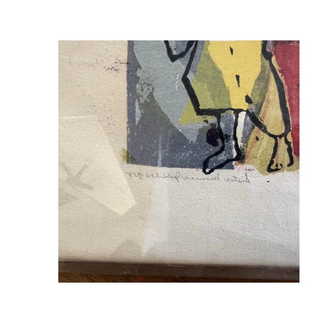 Plastic Vintage Mid Century Modern Print Painting Art by Sister Monica Julie Crucifixion Abstract 1950s For Sale - Image 7 of 11