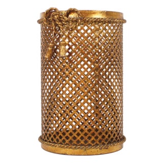 Umbrella Stand in Gilded Metal by Li Puma Firenze, 1960s For Sale