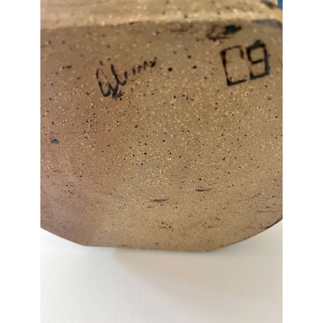 Handmade Blue Ceramic Serving Dish With Handle For Sale In Washington DC - Image 6 of 8