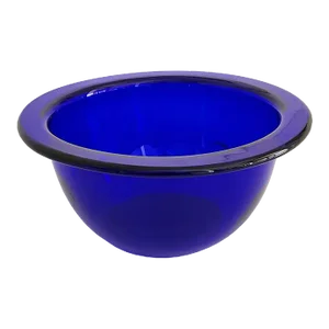 Mid 20th Century Hand Blown Glass Cobalt Blue Deep Bowl