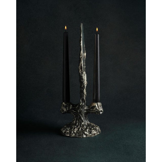 Omnia Vanitas Vanité 29 Candelabra in Patinated Cast Bronze by William Guillon For Sale - Image 4 of 12