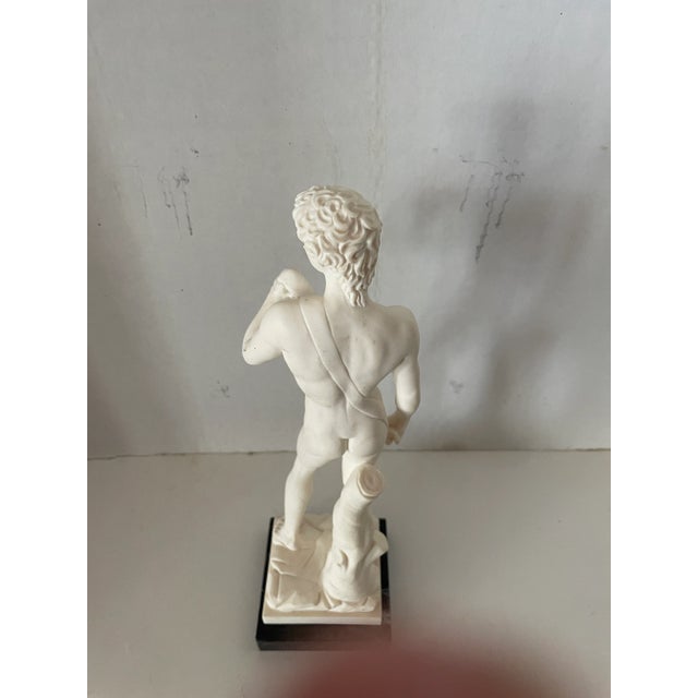 Alabaster Vintage 1960 Alabaster & Marble "Elaganza" Roman David Nude Sculpture Italy Marked For Sale - Image 8 of 10