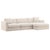 Contemporary woven fabric chaise sofa (right side) in fresh light taupe color. Airy, visually light piece perfect for many...