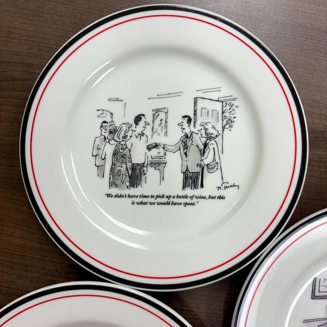 Figurative Vintage New Yorker Plates, Set of 3 | Restoration Hardware Wine Cartoon For Sale - Image 3 of 11