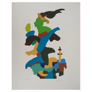 Charles Lapicque, Passing of the Olympic Flame, Original Lithograph For Sale