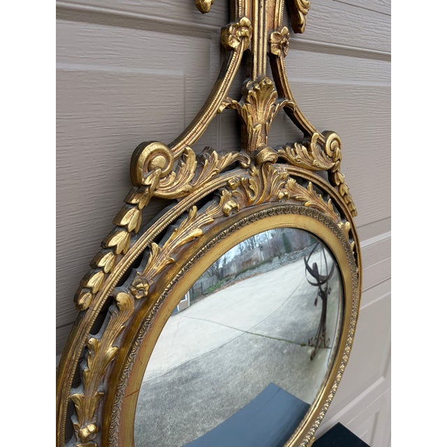 Mid-20th Century Robert Adam Style Giltwood Convex Wall Mirror For Sale - Image 10 of 13