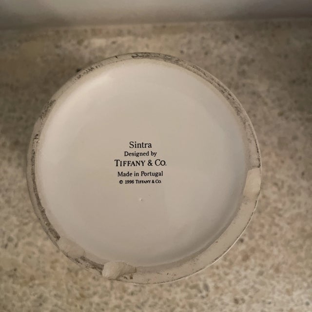 Mid-Century Modern Vintage MCM Tiffany & Co. "Sintra" Porcelain Hp Flower Vase For Sale - Image 3 of 4