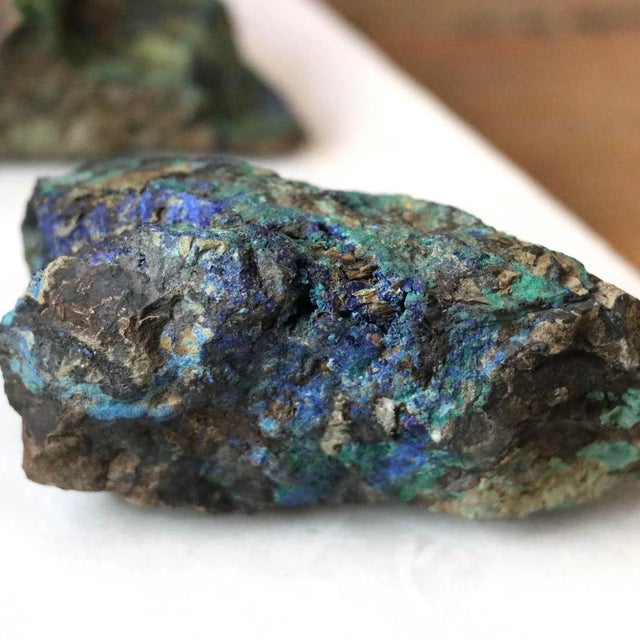 Azurite With Malachite on Marble For Sale In San Francisco - Image 6 of 8