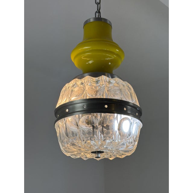 Space Age Pendant Lamps in Yellow Murano Glass, 1970s, Set of 2 For Sale - Image 4 of 15
