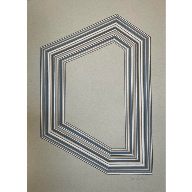 Contemporary Original Abstract Geometric Drawing 6 by Sarah Vaaler For Sale