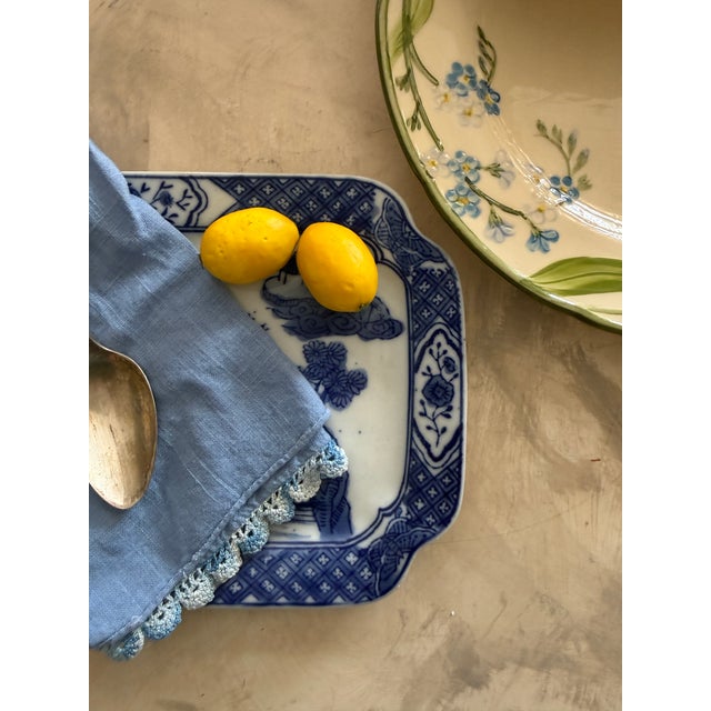 Franciscan China 1990s Franciscan Forget Me Not Dinner Plates 10.25 Inches Hand Decorated - Set 4 For Sale - Image 4 of 11