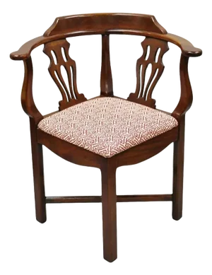 Mid 20th Century Vintage Mahogany Georgian Chippendale Style Corner Chair by Statesville Ross