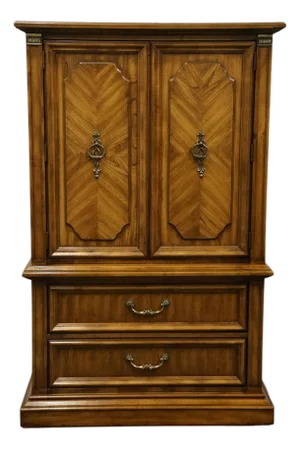 Stanley Furniture Solid Walnut Italian Neoclassical Tuscan Style 37" Door Chest 6413-12