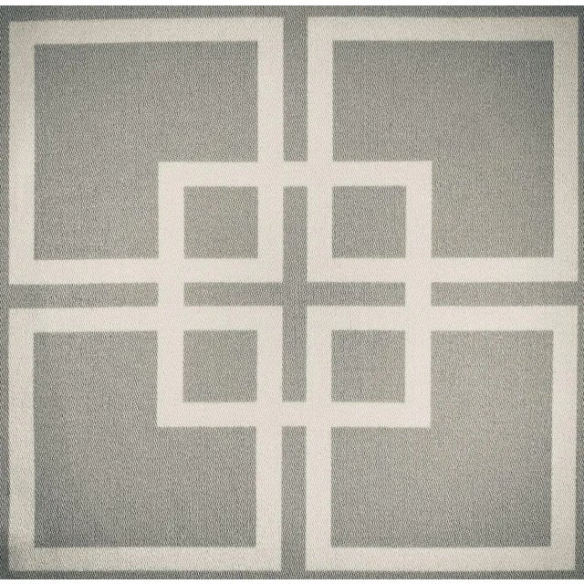 Modern Free Spirit Designer Vicki Payne Woodsmoke Gray Safy-010 Chinoiserie Chippendale Fretwork Lattice Trellis Fabric- 1.61 Yards For Sale - Image 3 of 7